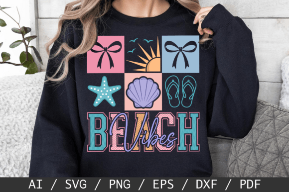 Download Beach Vibes SVG, Summer Coquette Bow SVG - Beach vibes Collection