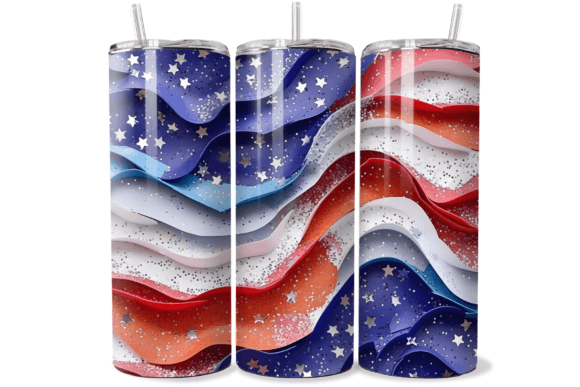 Download 3D Red White Blue Wavy Tumbler Wrap - Premium Resources
