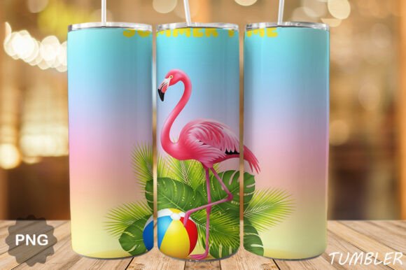 Download Summer Flamingo Beach Tumbler Wrap - Premium Resources
